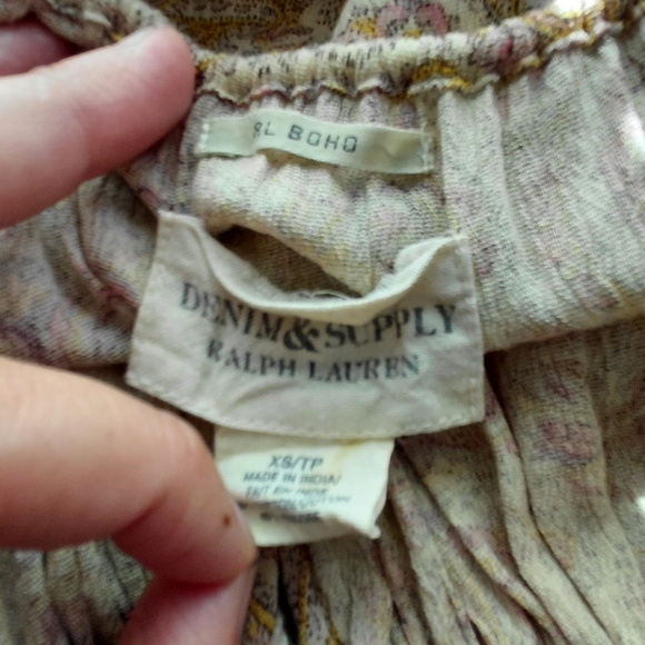 Denim & Supply Ralph Lauren Boho Paisley Blouse in Pink and Cream - Picture 7 of 9